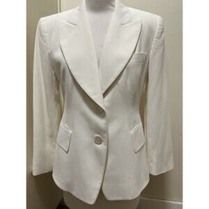 Donna Karan New York Women's Cotton-Blend Cream Blazer - Size 6US *READ